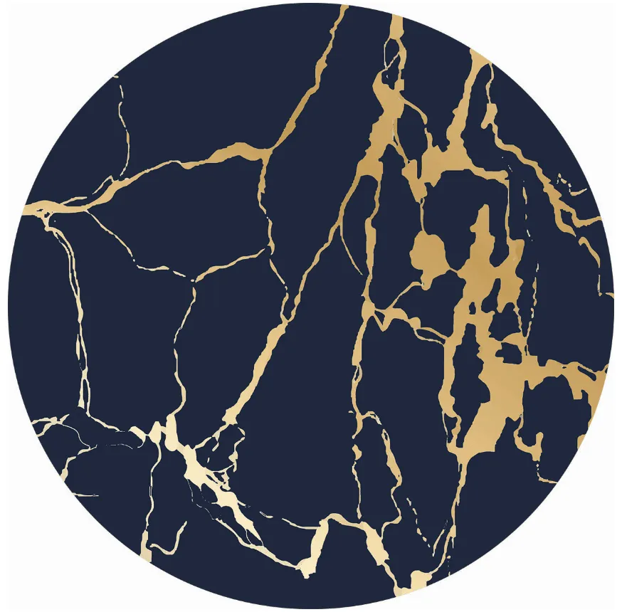 Rond vloerkleed - Cesina (zwart/goud)