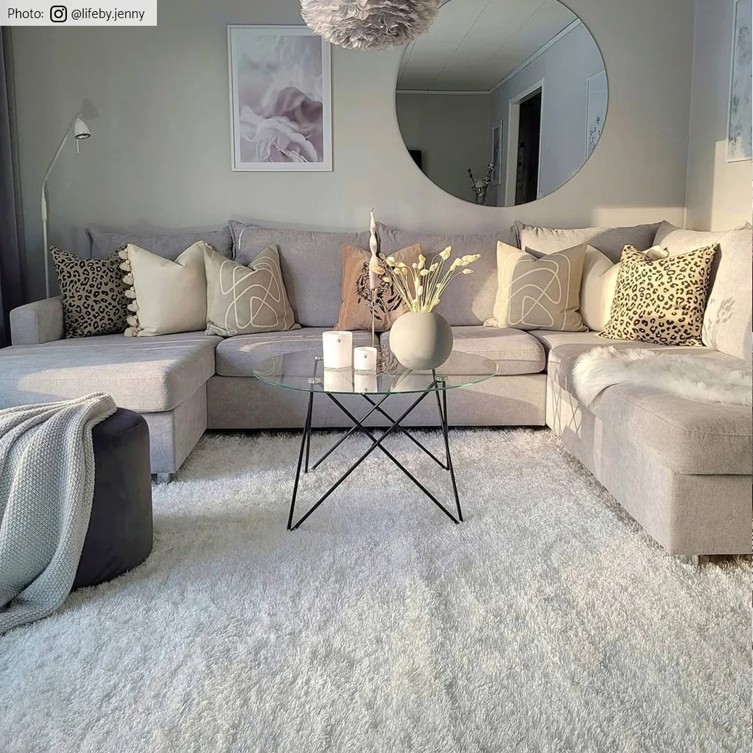 Hoogpolig vloerkleed - Cosy (wit)
