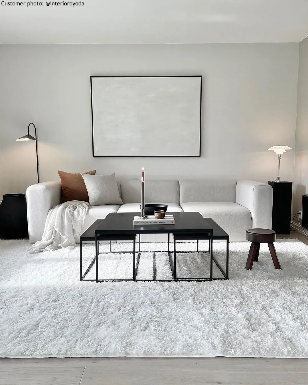 Hoogpolig vloerkleed - Cosy (wit)