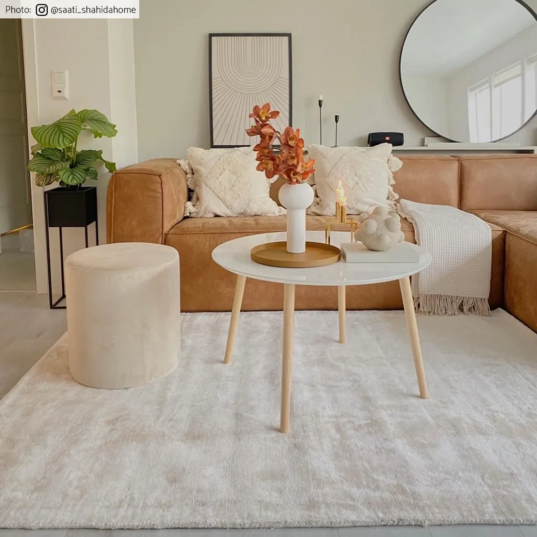 Rond vloerkleed - Jodhpur Special Luxury Edition Viscose (lichtbeige)