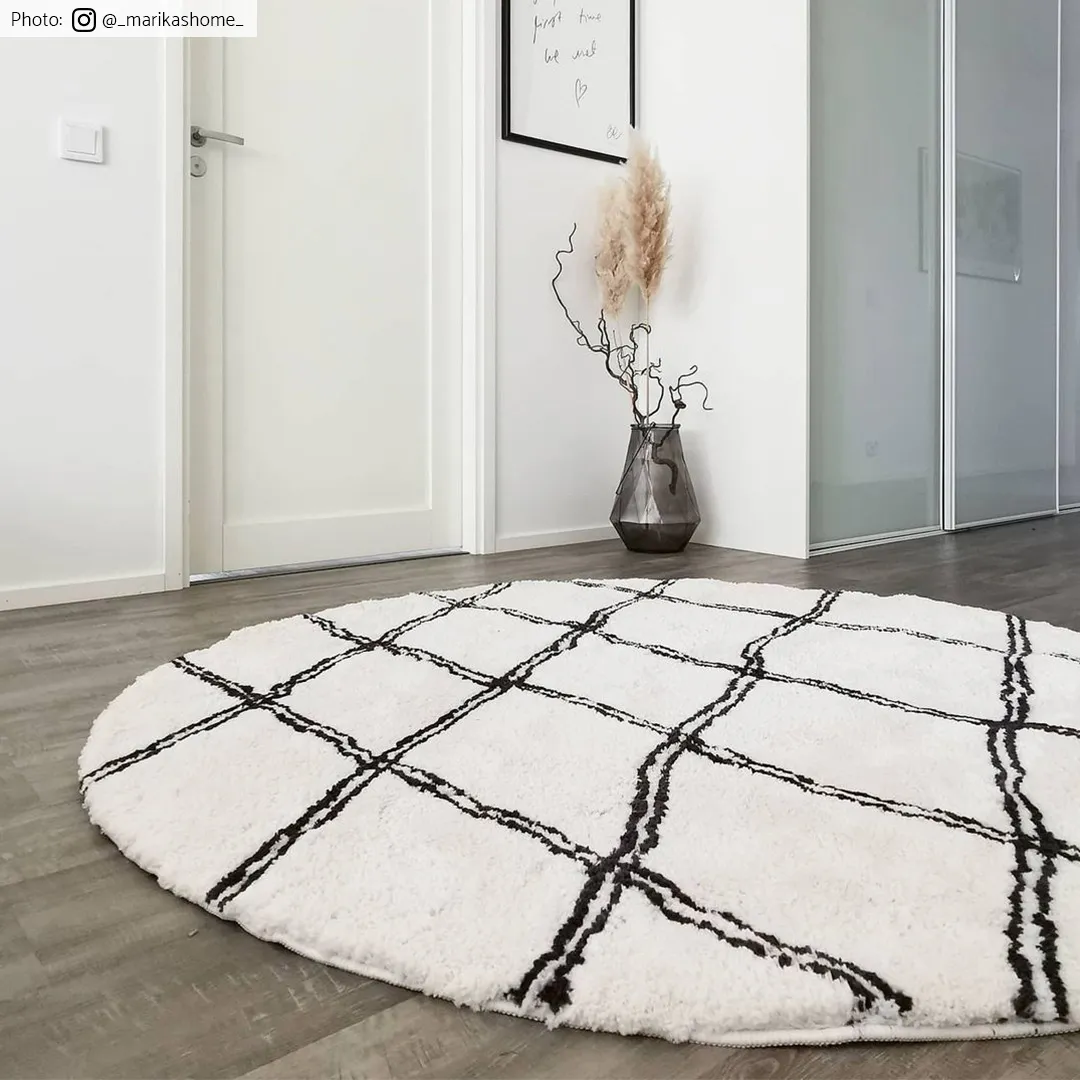 Ronde vloerkleden - Morocco (zwart/wit)