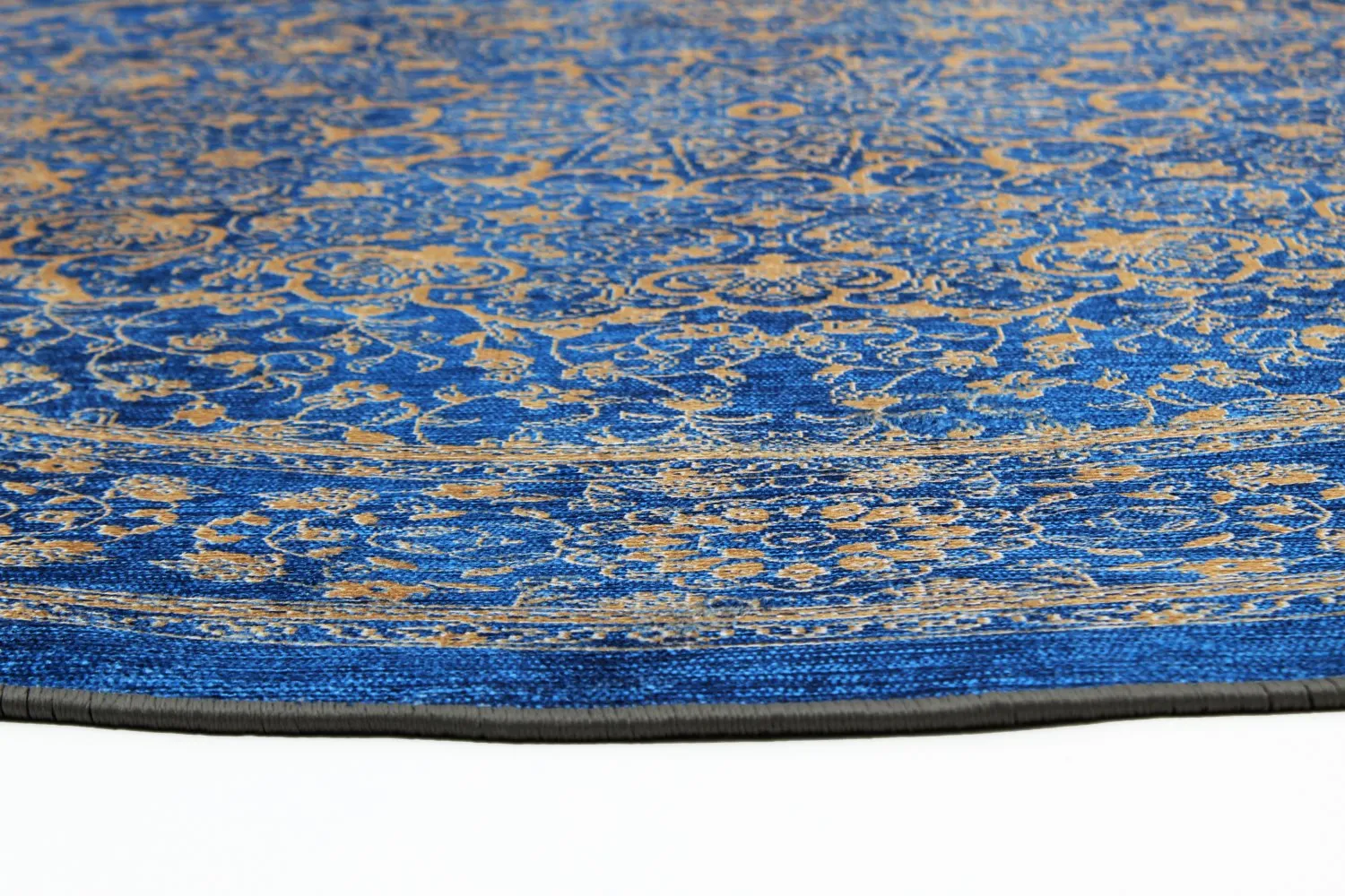 Rond vloerkleed - Vinadio (blauw/goud)