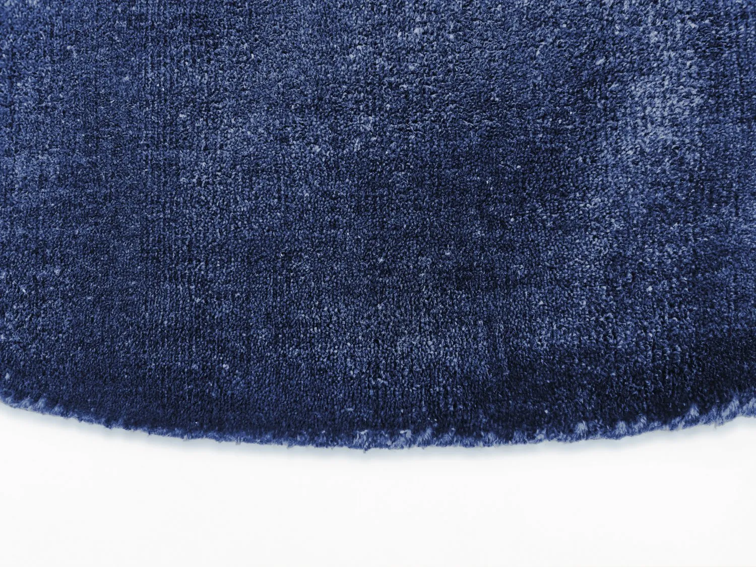 Rond vloerkleed - Recycled PET with viscose look (navy)
