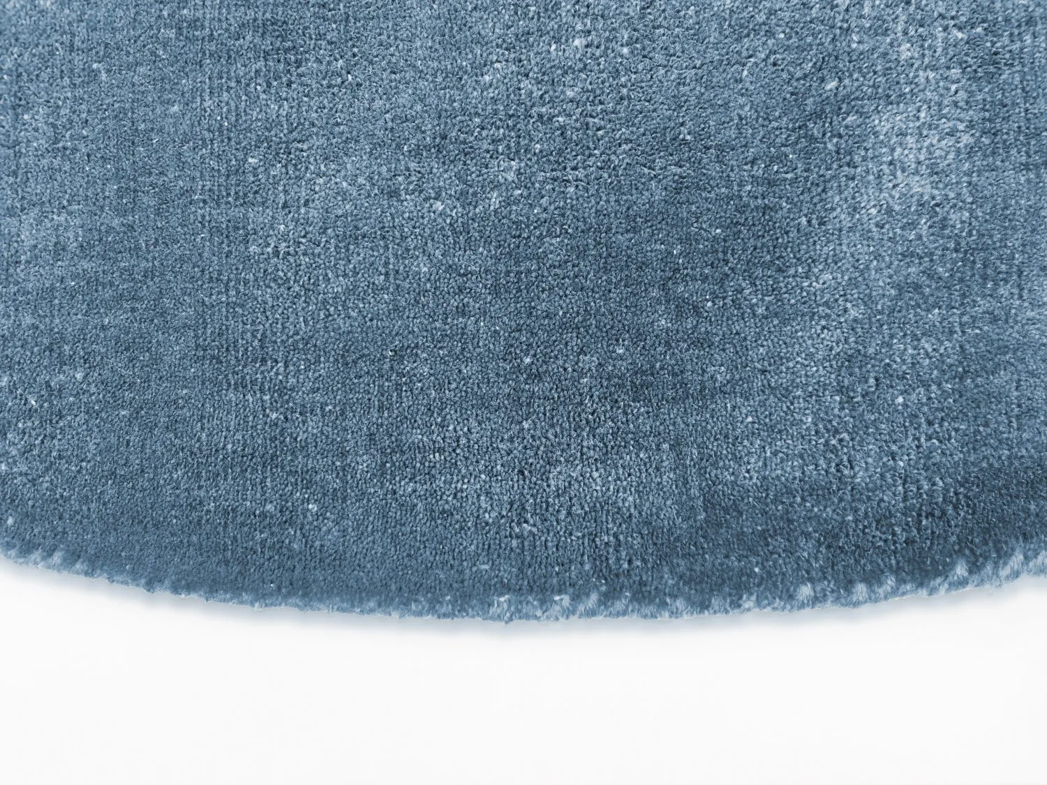 Rond vloerkleed - Recycled PET with viscose look (blauw)