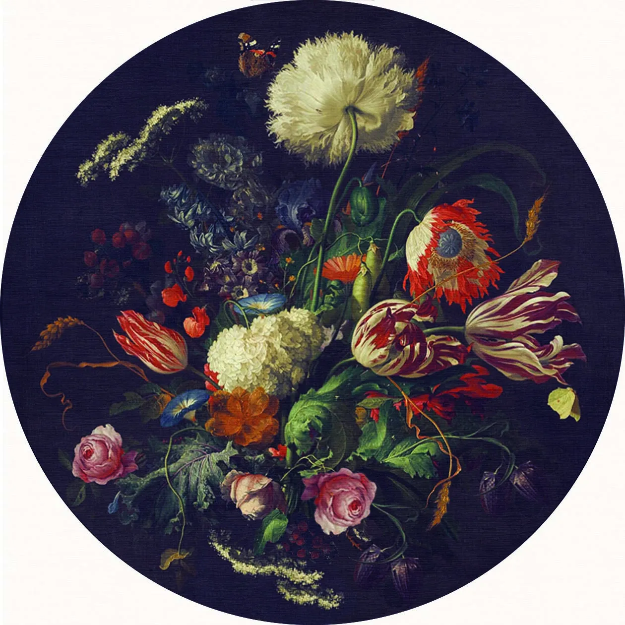 Rond vloerkleed - Rich Flowers (multi)