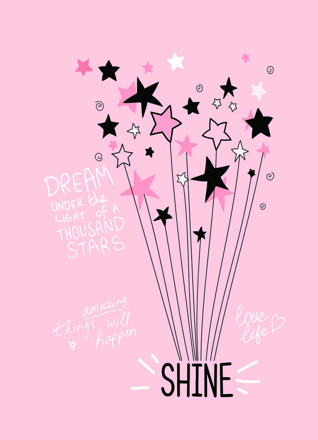 Kindervloerkleed - Starshine (roze)