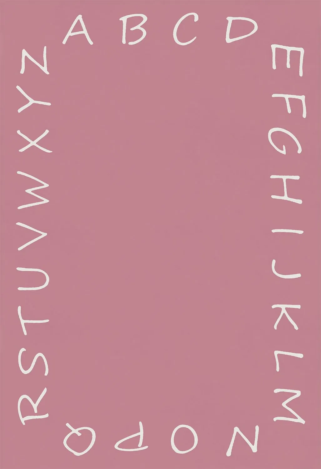 Kindervloerkleed - Alphabetic Border (roze)
