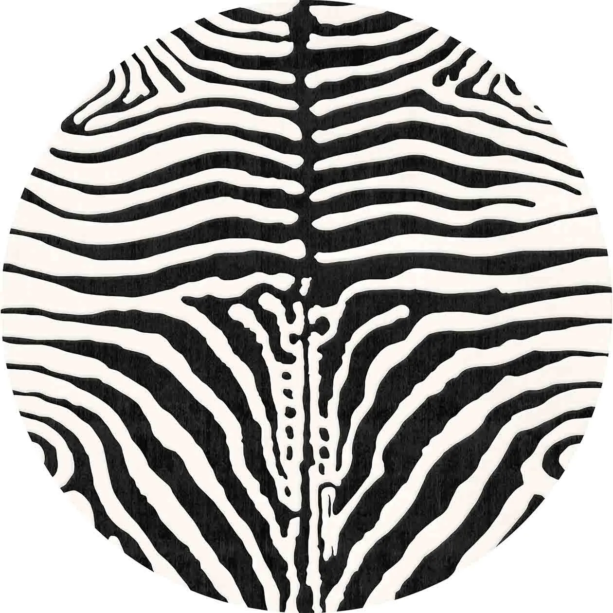 Rond vloerkleed - Zebra (zwart/wit)