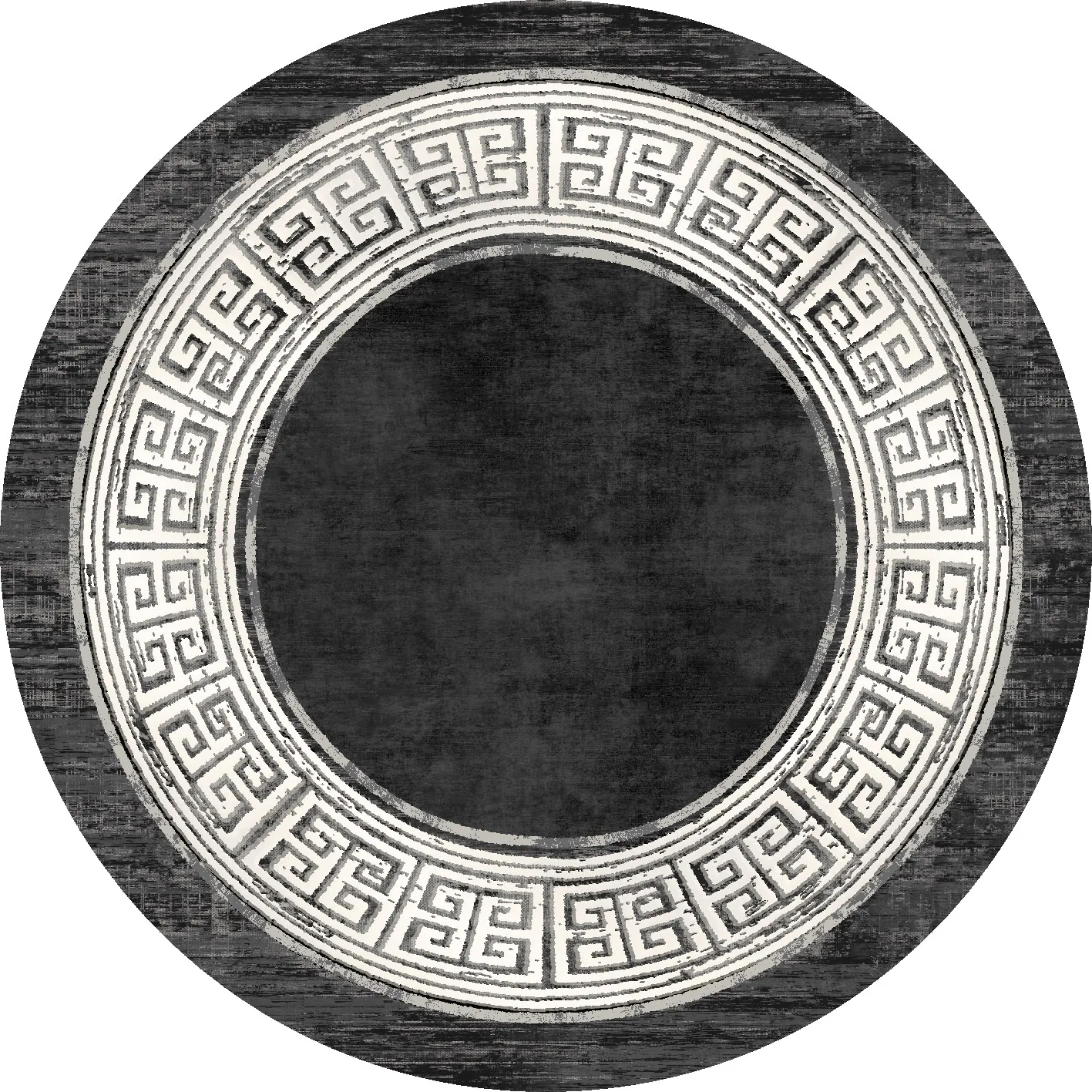Rond vloerkleed - Tilos (zwart/wit)