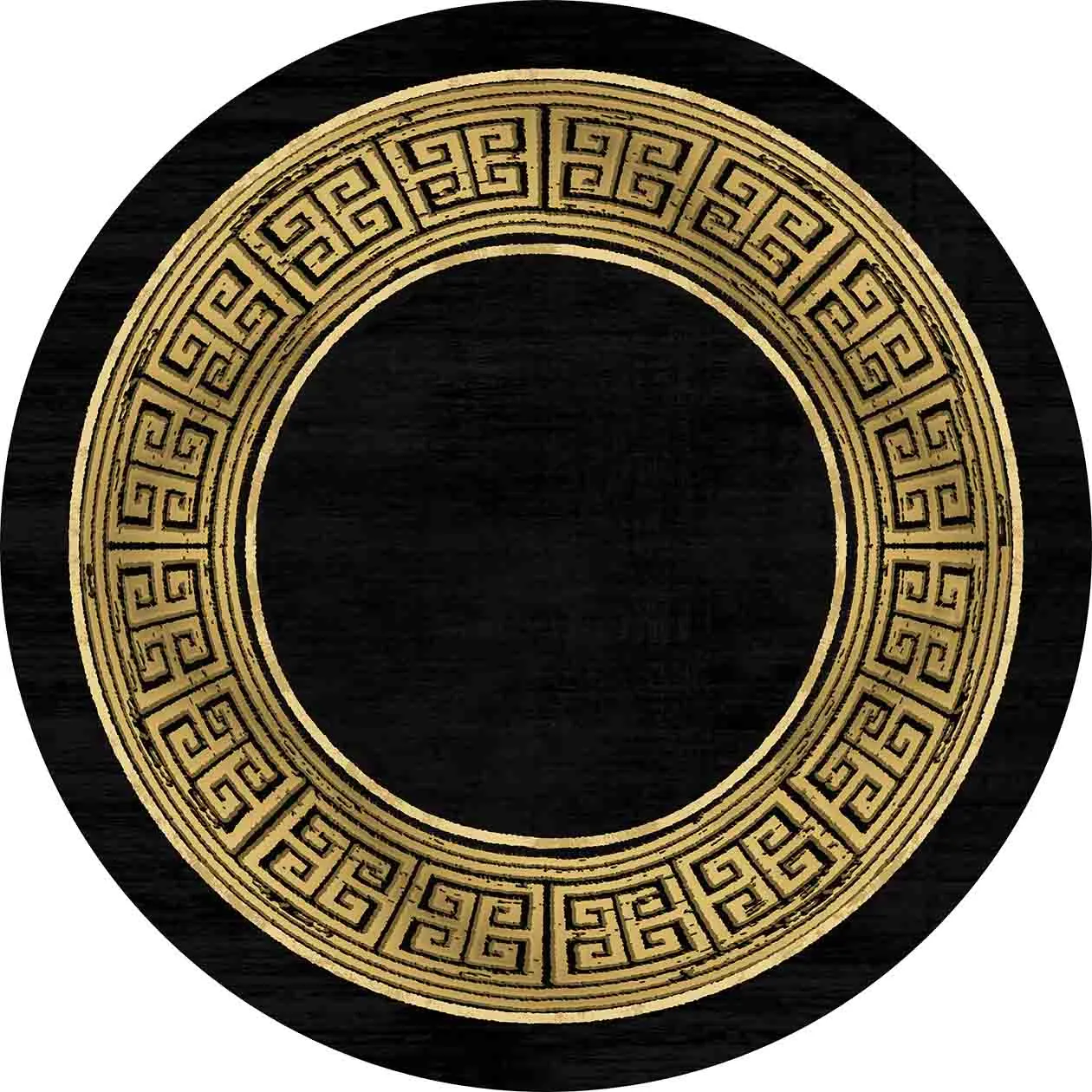 Rond vloerkleed - Tilos (zwart/goud)