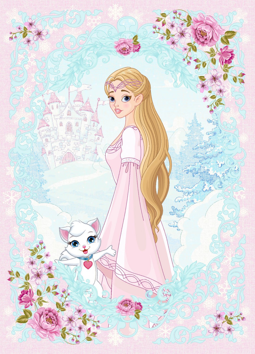 Kindervloerkleed - Fairytale (roze/multi)