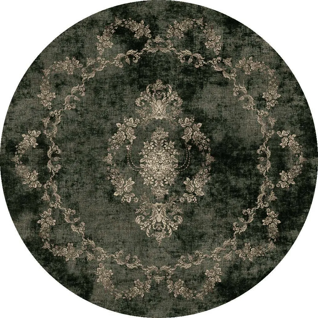 Rond vloerkleed - Taknis (donkergroen)