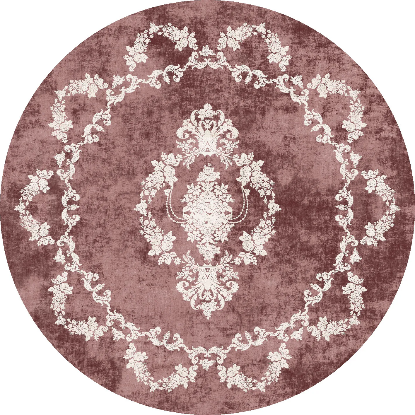 Rond vloerkleed - Taknis (rood)
