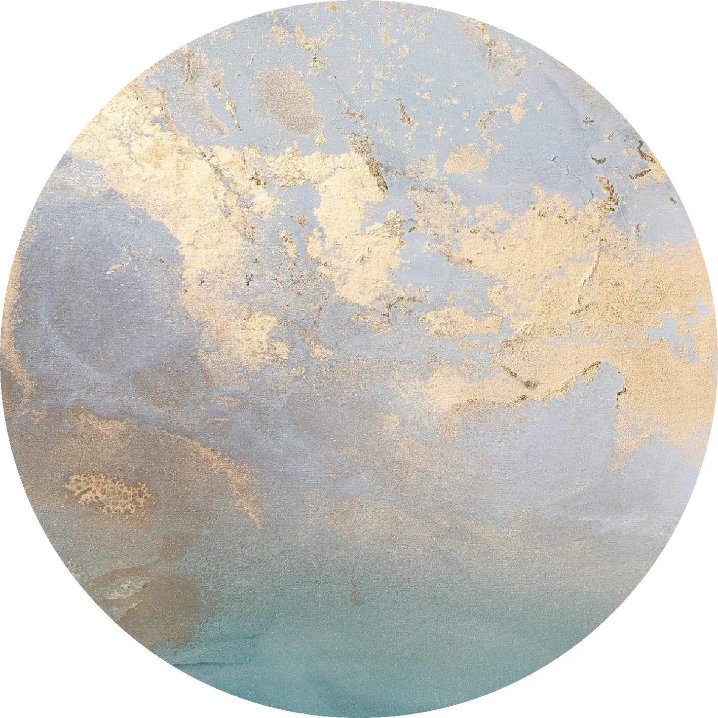 Rond vloerkleed - Lesley (blauw/grijs/turkoois)