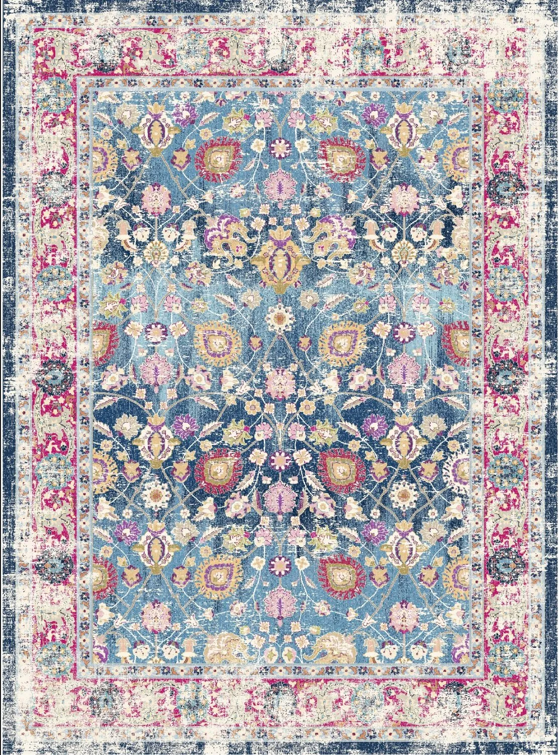 Wilton - Bouhjar (blauw/roze/multi)