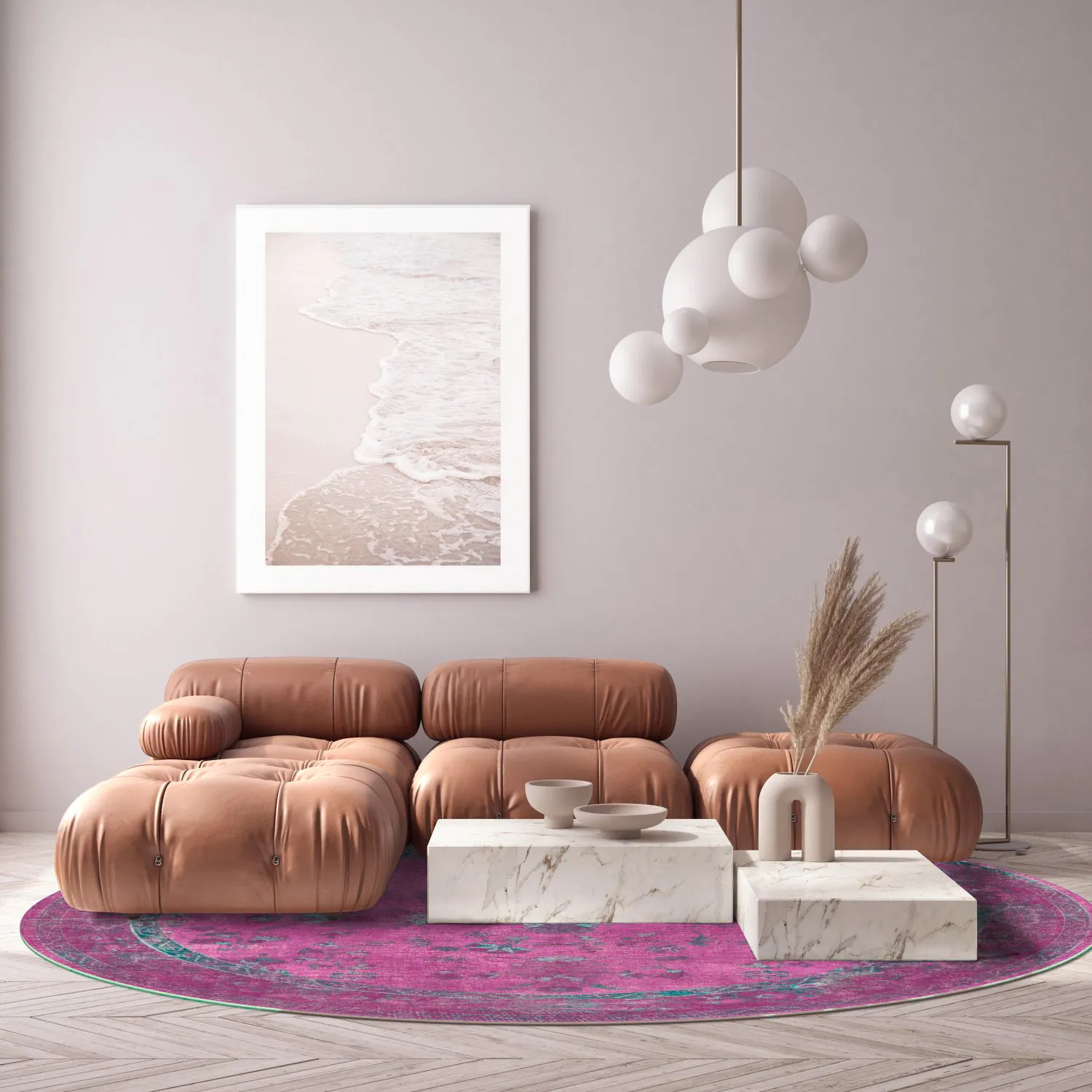 Rond vloerkleed - Gombalia (paars)