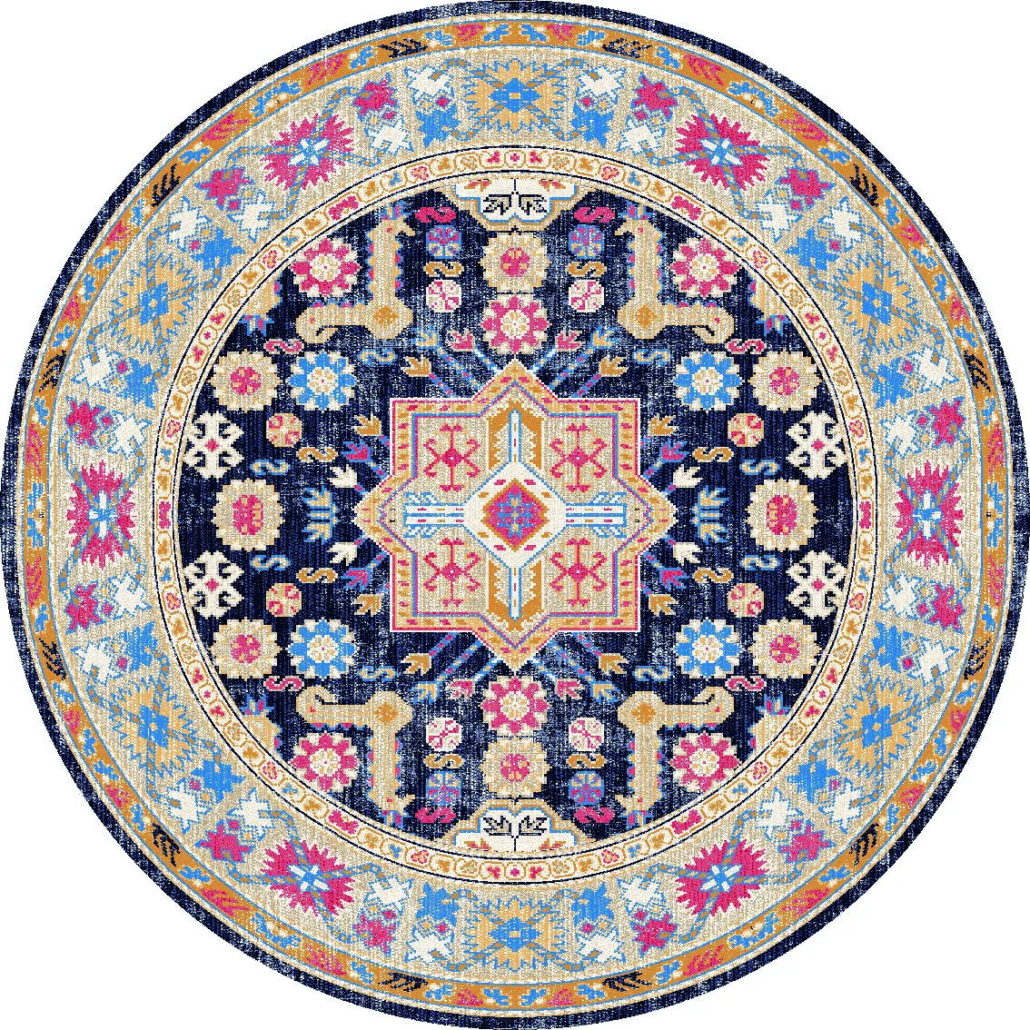 Rond vloerkleed - Kayaköy (multi)