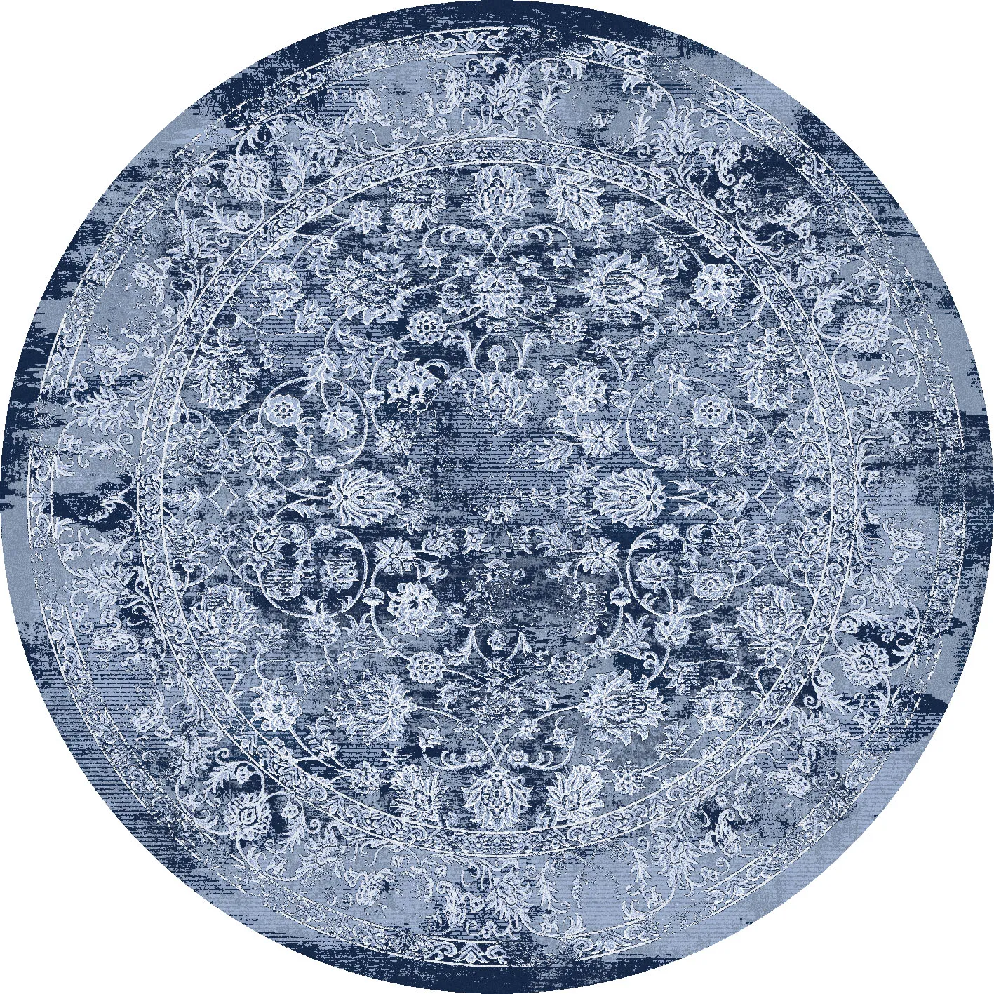 Rond vloerkleed - Amaya (blauw)