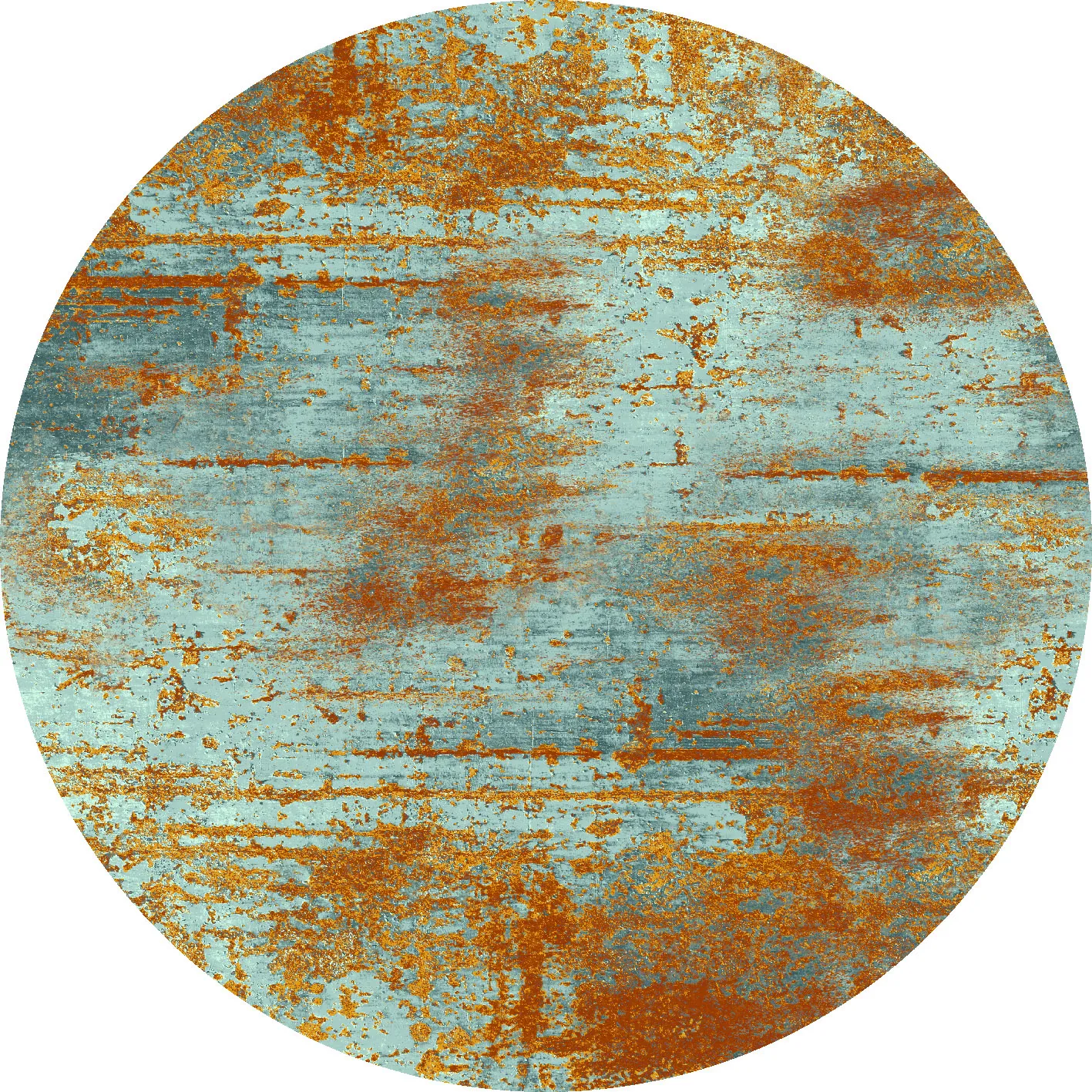 Rond vloerkleed - Kebira (bruin/blauw)