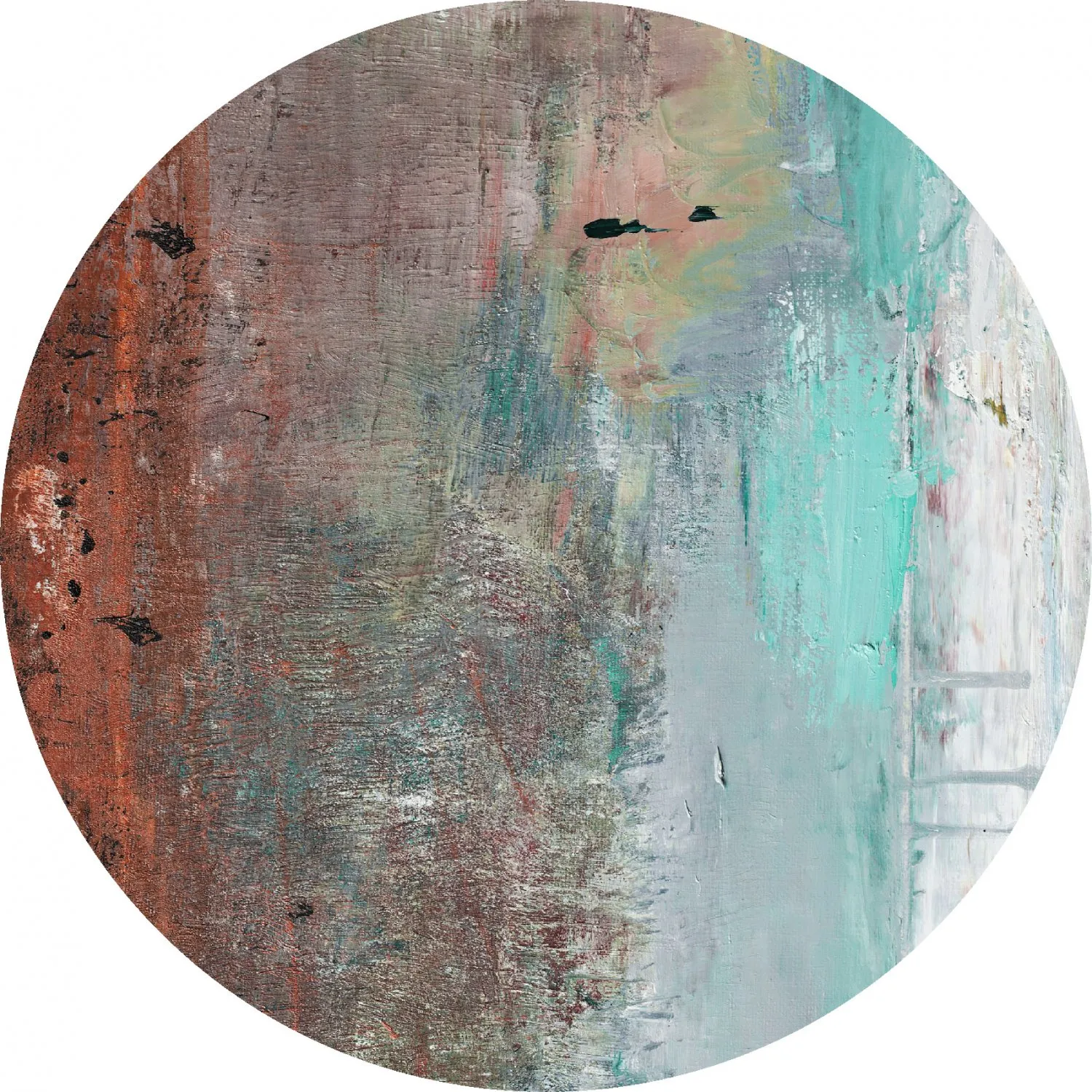Rond vloerkleed - Andali (grijs/rood/multi)