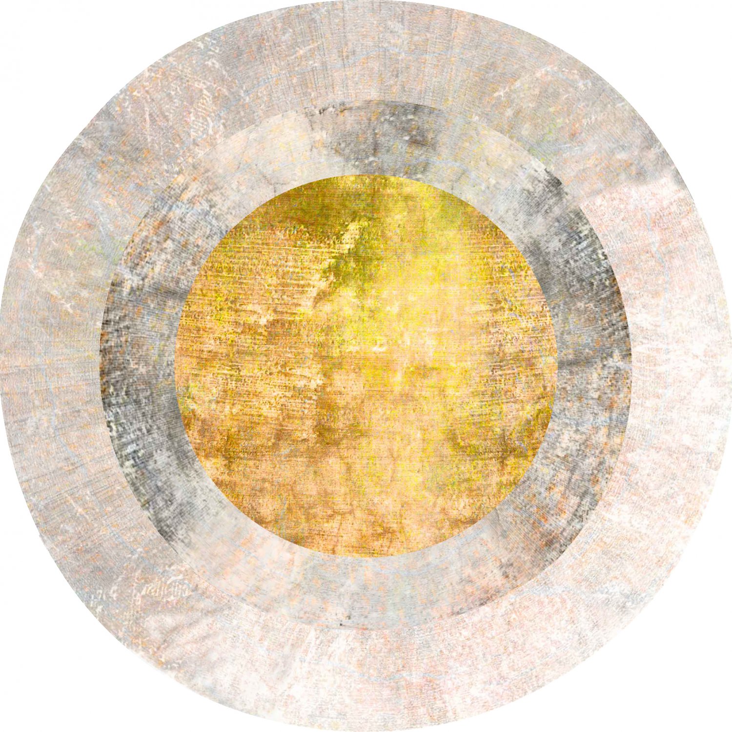 Concurrenten Ontvanger zwaar Rond vloerkleed - Budoni (grijs/beige/geel)