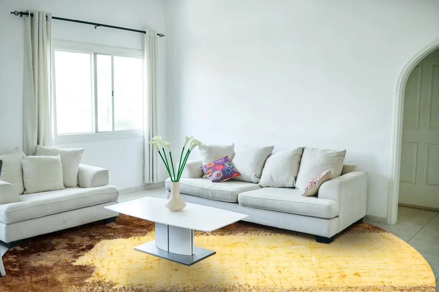 Rond vloerkleed - Agost (bruin/beige)