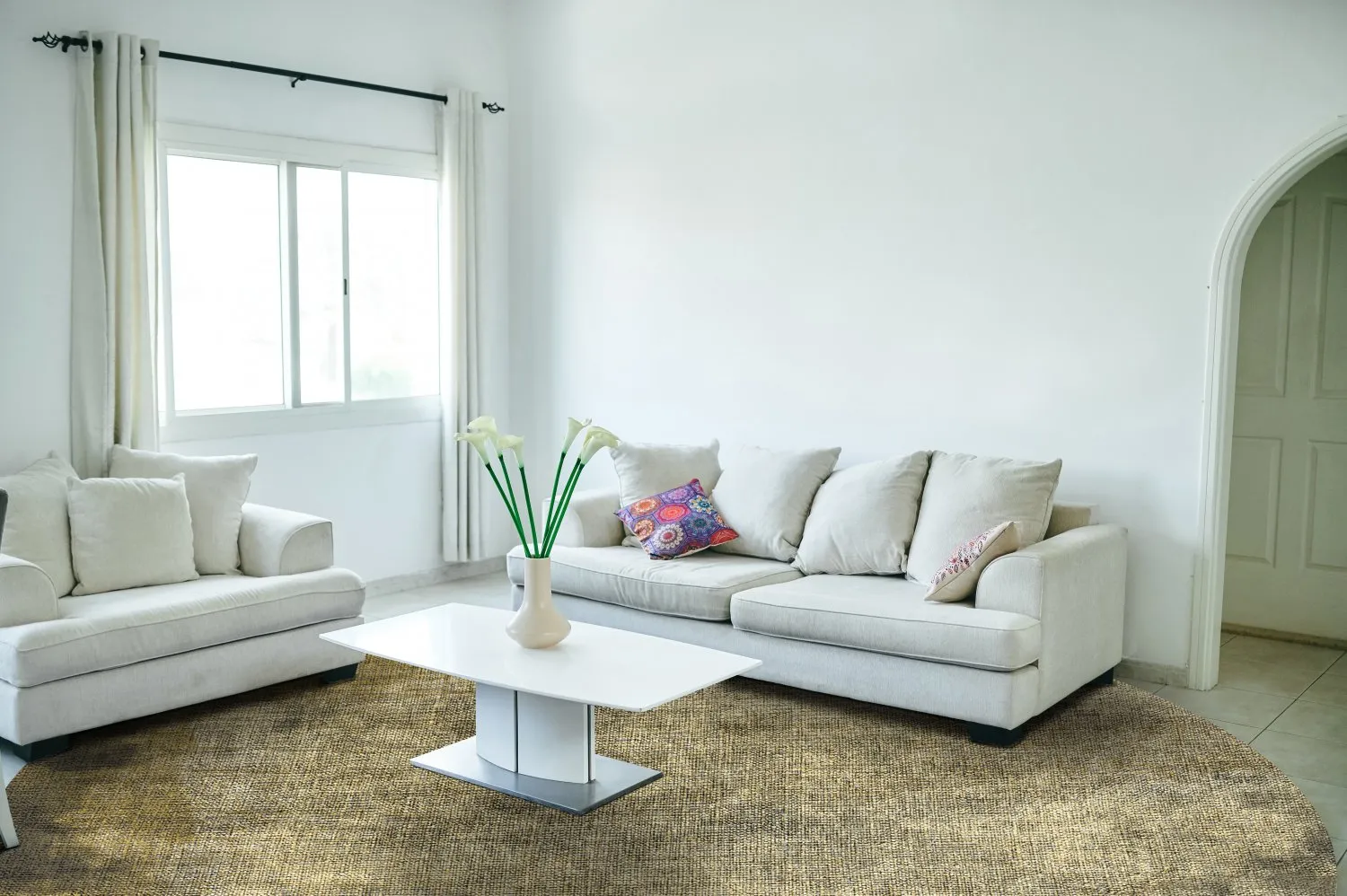 Rond vloerkleed - Taberno (grijs/beige)