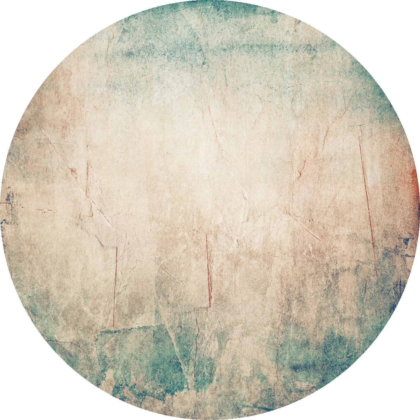 Rond vloerkleed - Giave (beige/blauw)