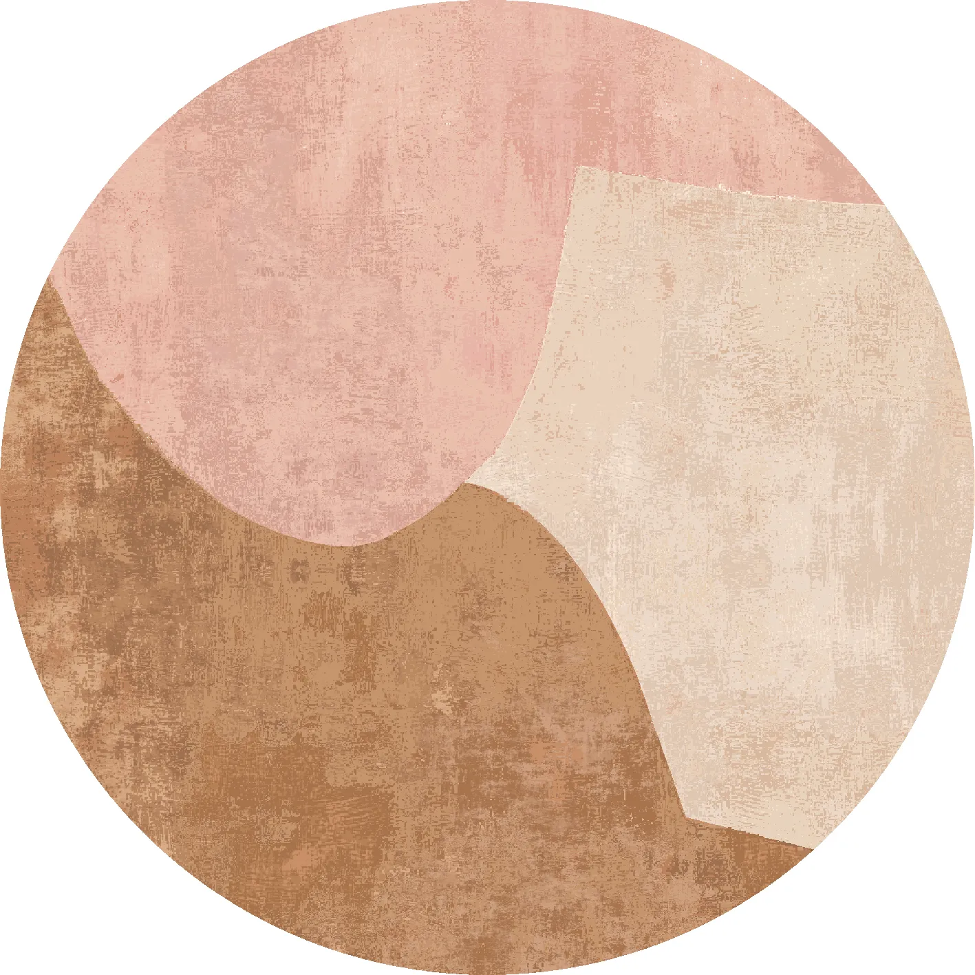 Rond vloerkleed - Lazio (beige/roze)