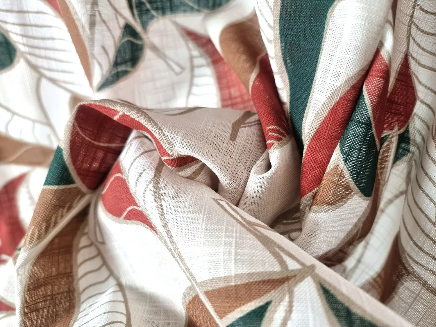 Katoenen tafelkleed - Amalie (beige/rust)