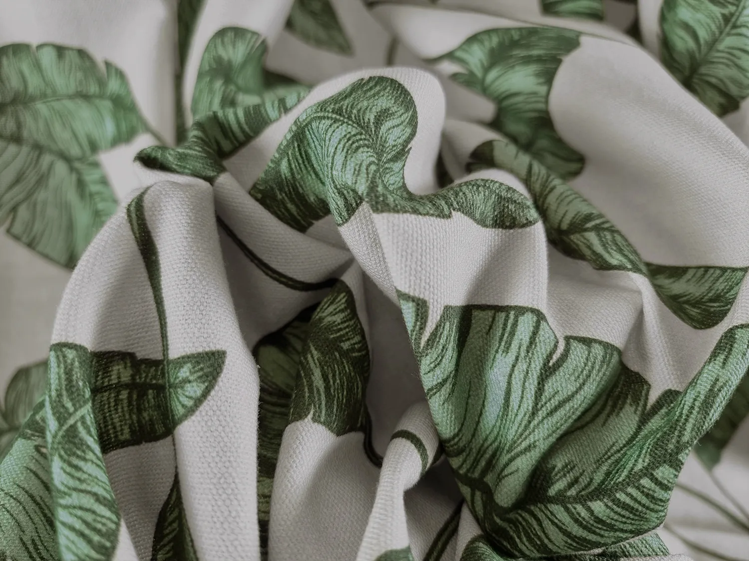 Katoenen tafelkleed - Leaves (groen)