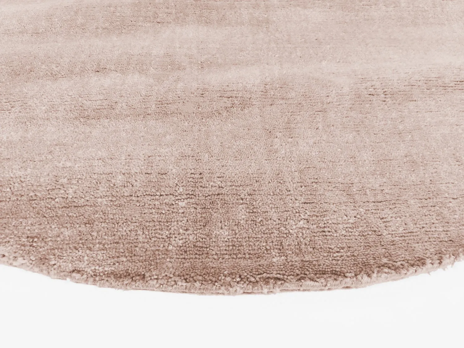 Rond vloerkleed - Recycled PET with viscose look (lichtbruin)