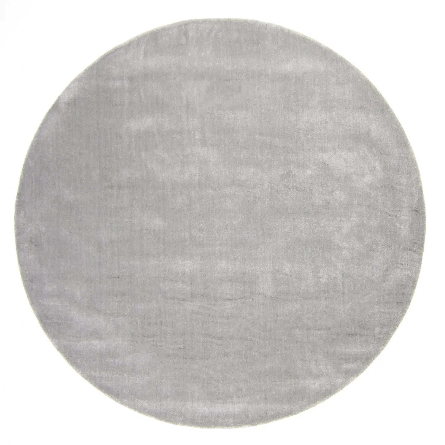 Rond vloerkleed - Recycled PET with viscose look (grijs)