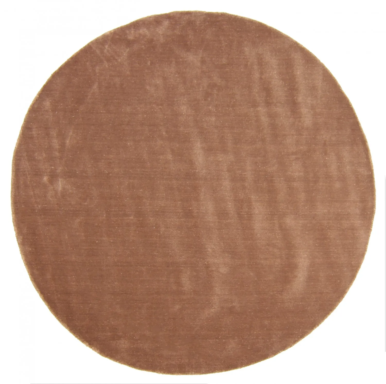 Rond vloerkleed - Recycled PET with viscose look (brownie)