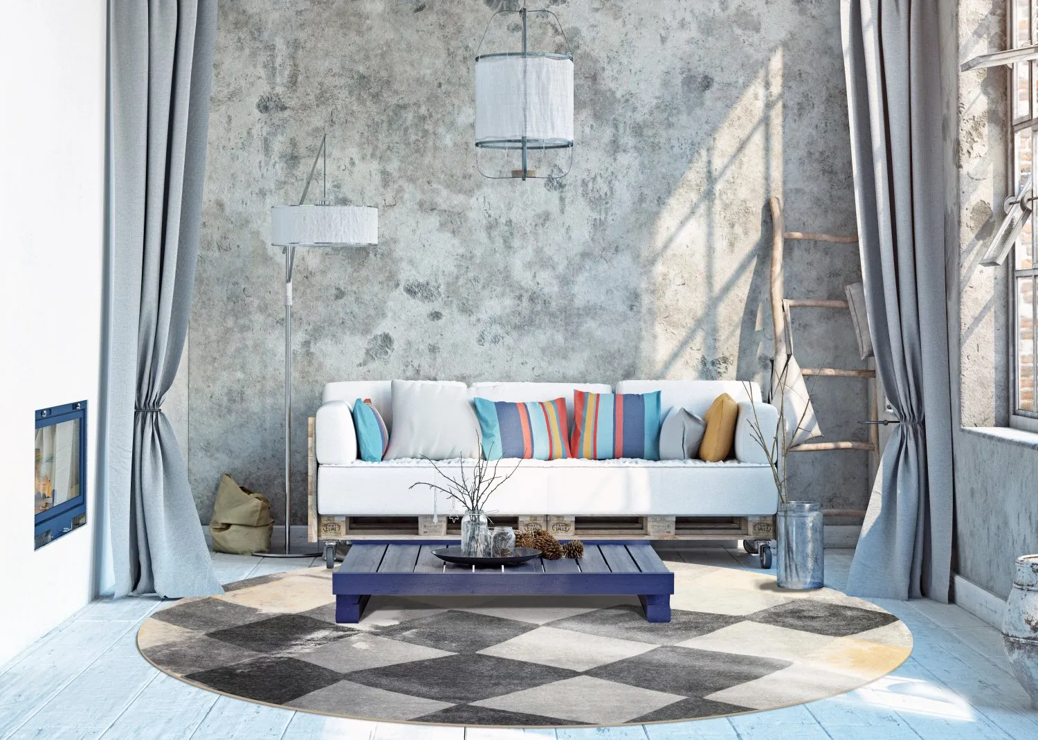 Rond vloerkleed - Daire (multi)
