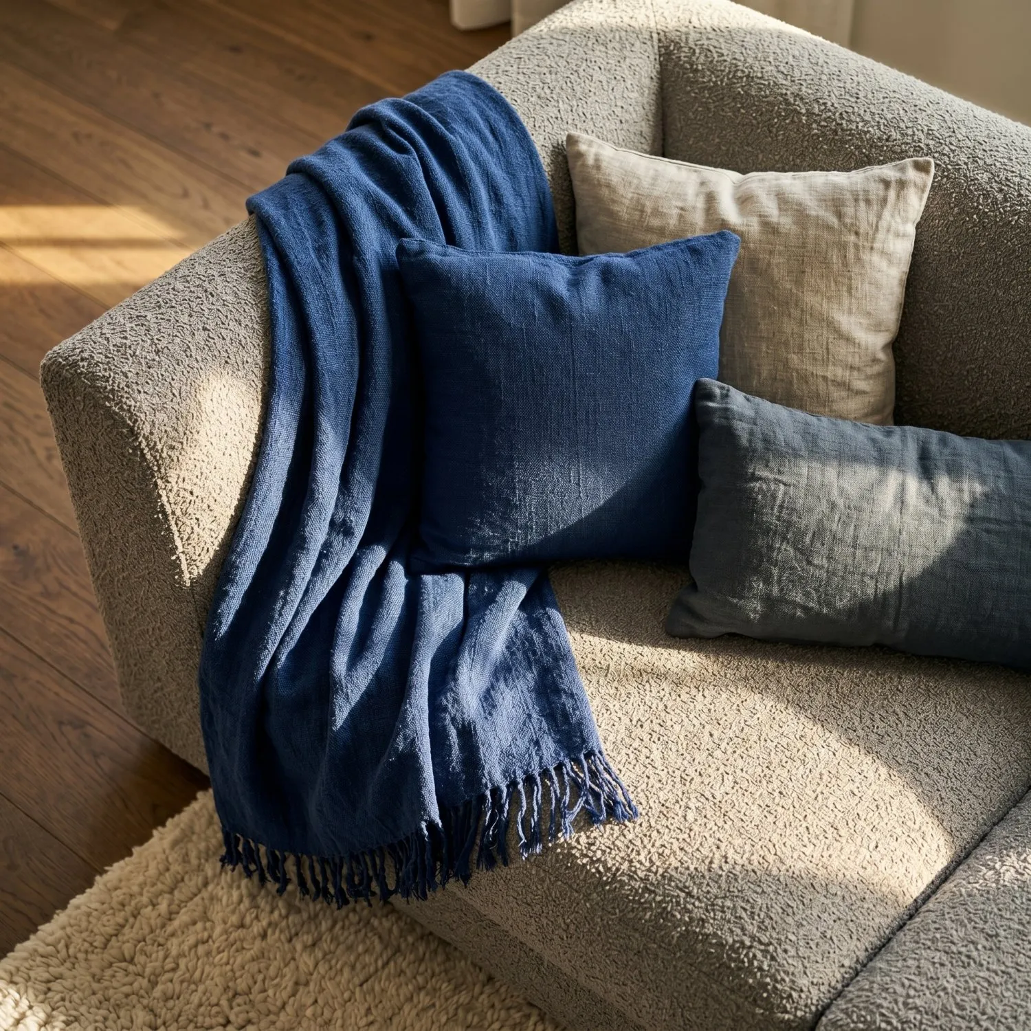 Dekens - Veya cotton throw (marineblauw)