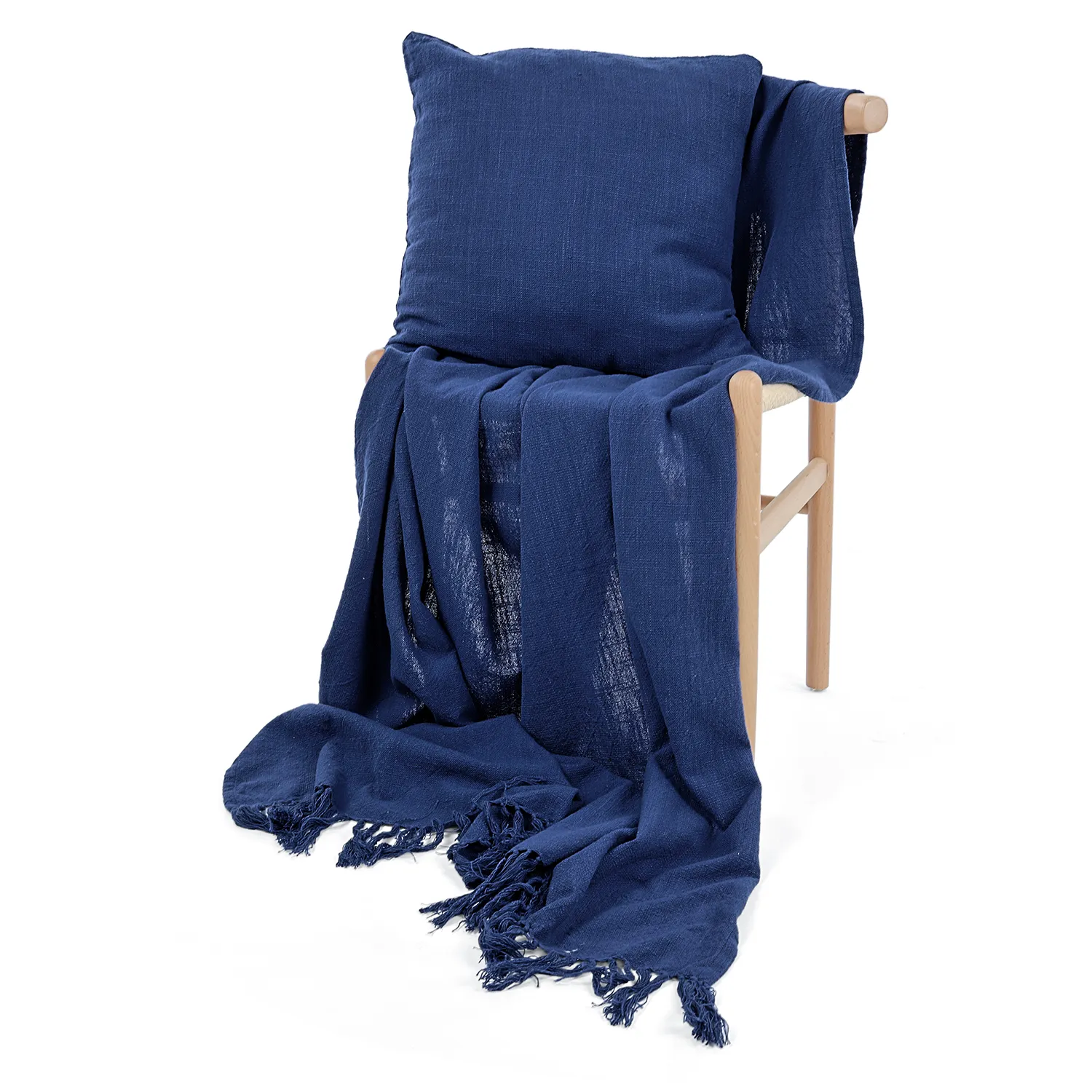 Dekens - Veya cotton throw (marineblauw)