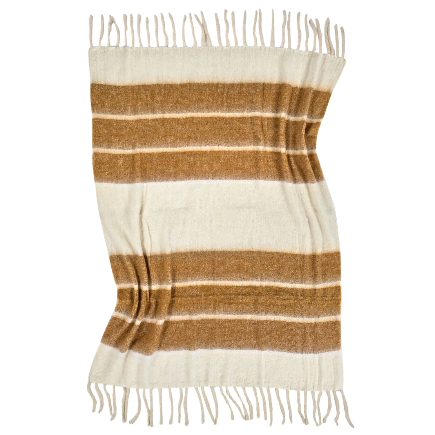 Plaid dekens - throw van wolmix - Charlotte (geel)