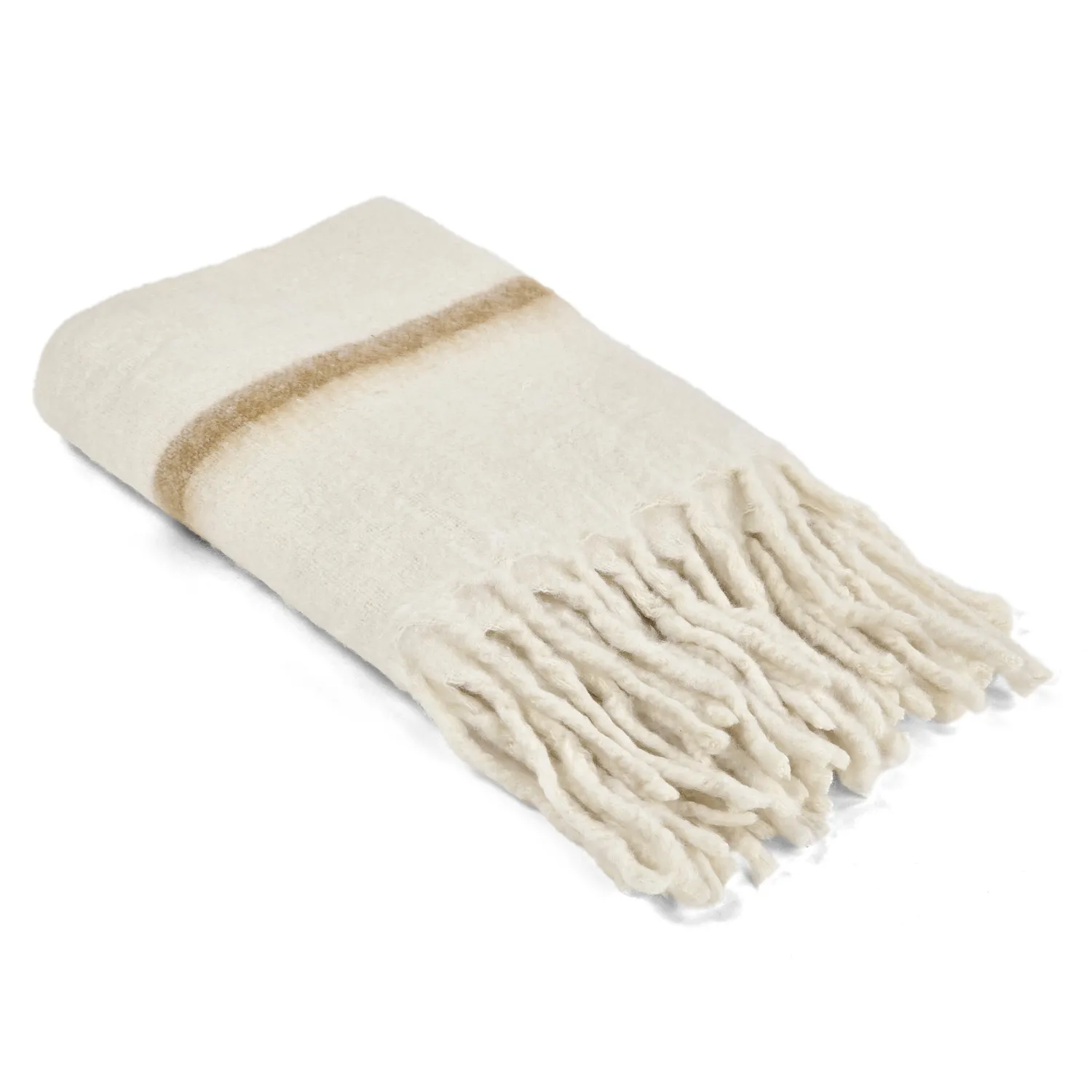 Plaid dekens - throw van wolmix - Miranda (geel)