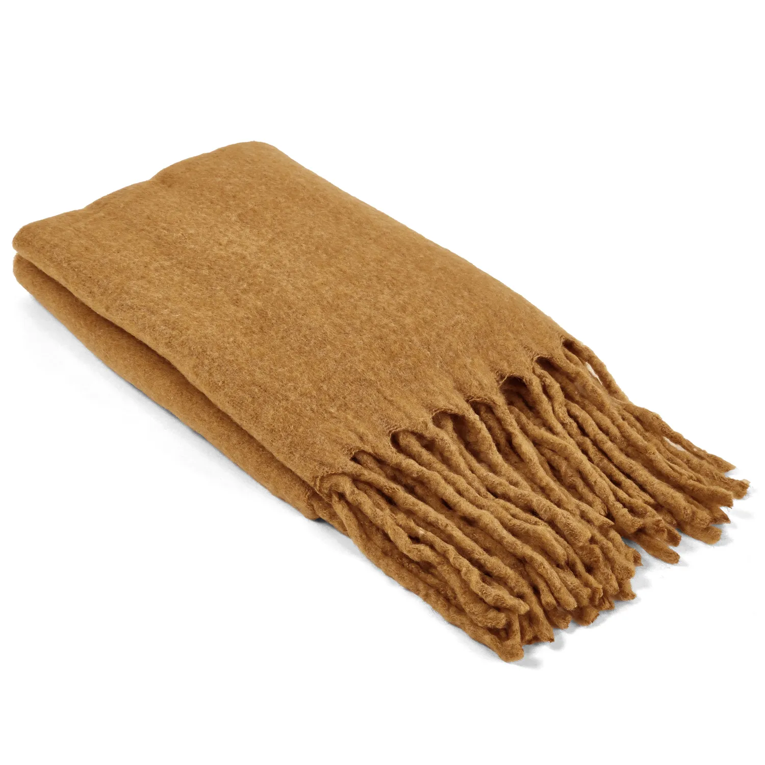 Plaid dekens - throw van wolmix - Samantha (geel)