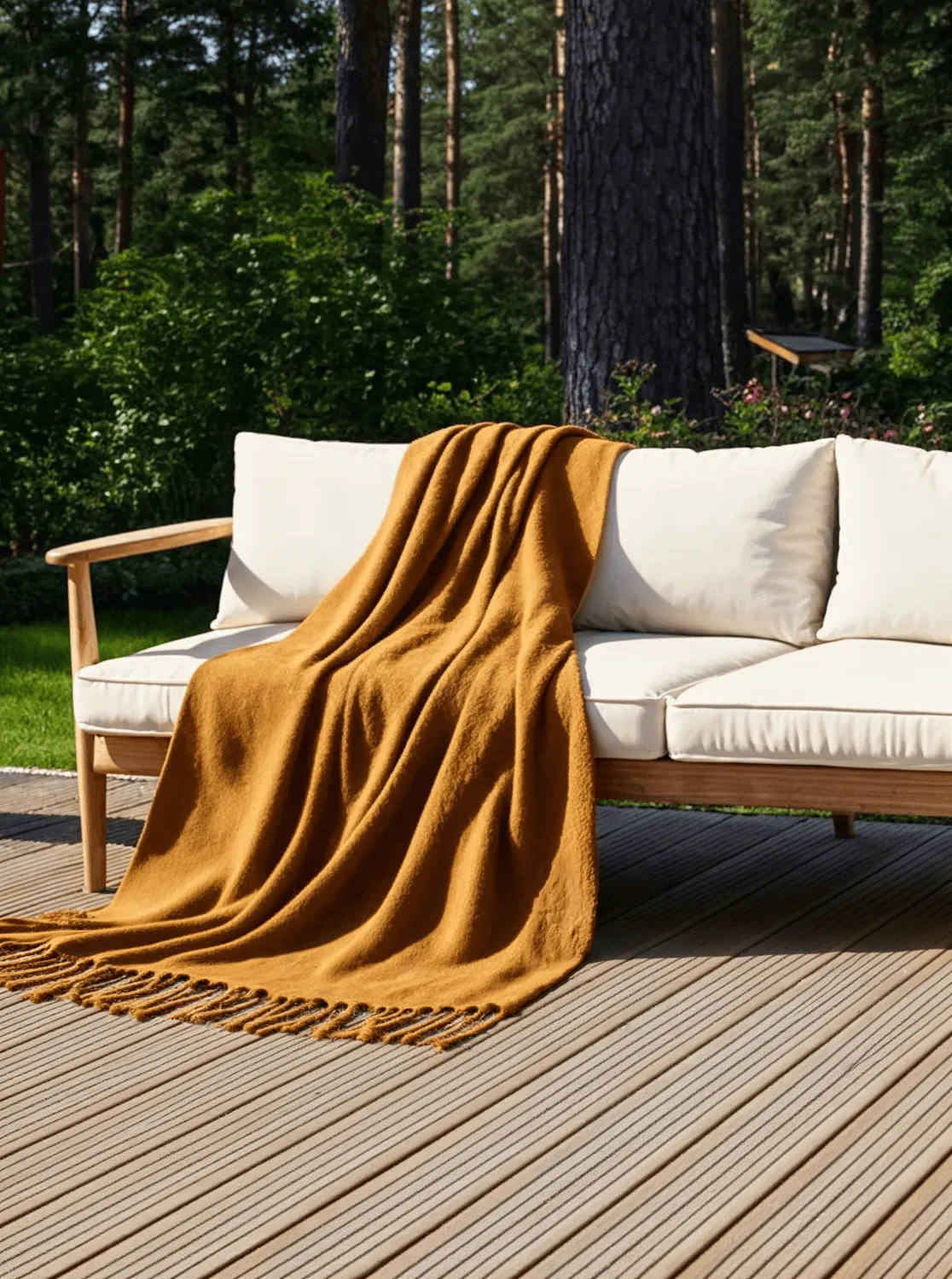 Plaid dekens - throw van wolmix - Samantha (geel)