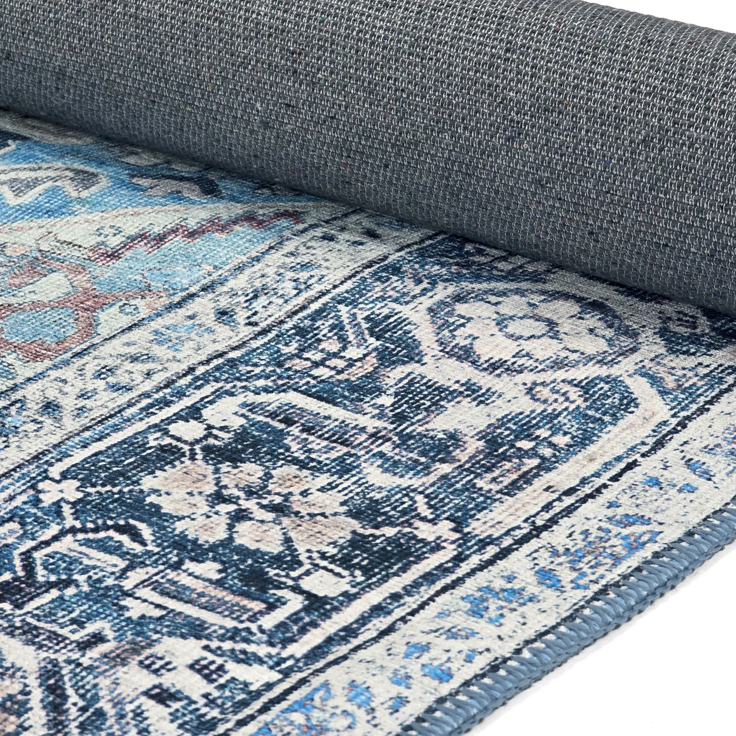Vlakgeweven vloerkleed - Birjand (blauw)