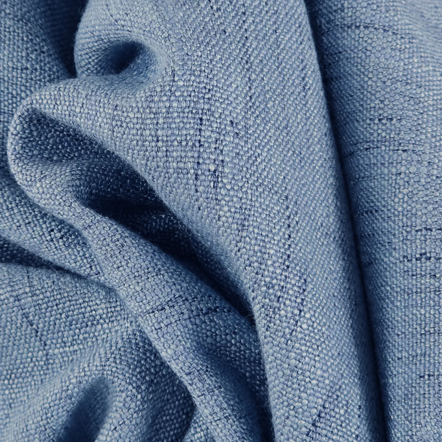 Gordijnen - Linnen gordijnen Melania (donkerblauw)