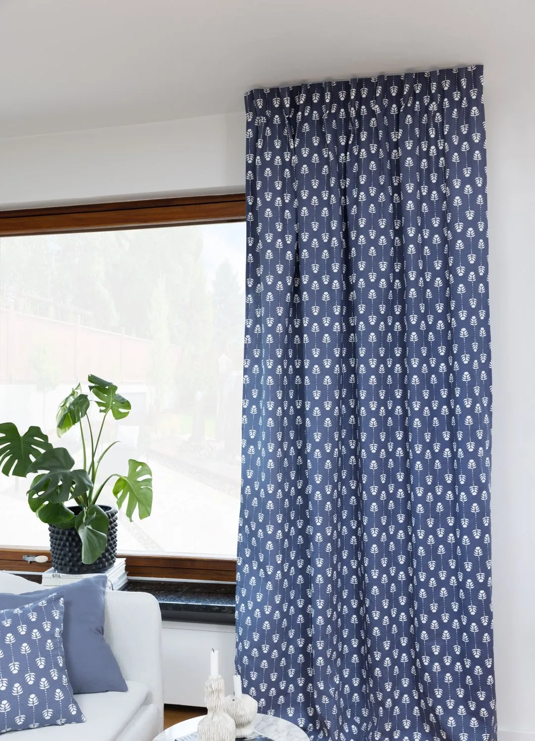 Gordijnen - Katoenen gordijn Sari (blauw)