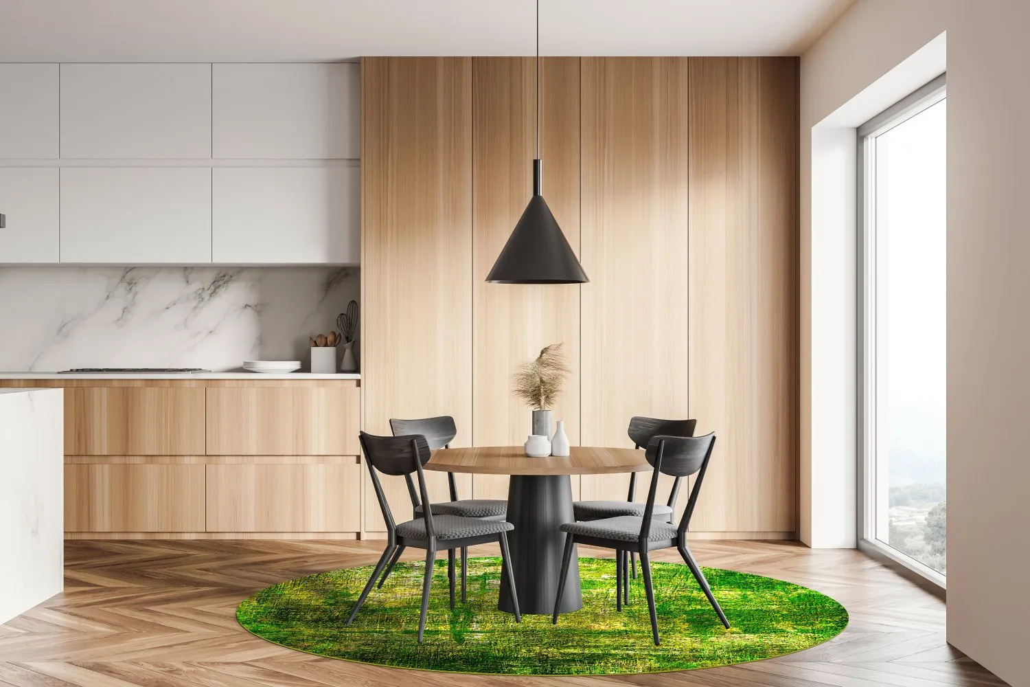 Rond vloerkleed - Padron (groen)