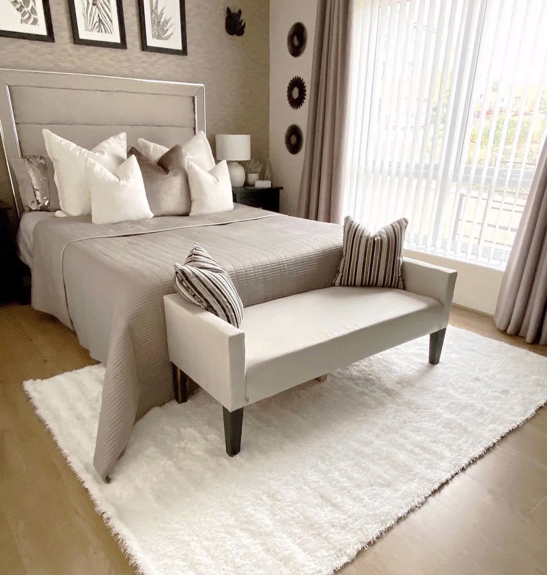 Hoogpolig vloerkleed - Saffier (wit)