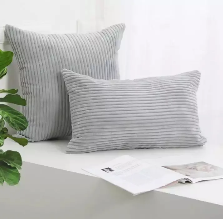 Kussensloop - Striped Velvet 50 x 50 cm (grijs)