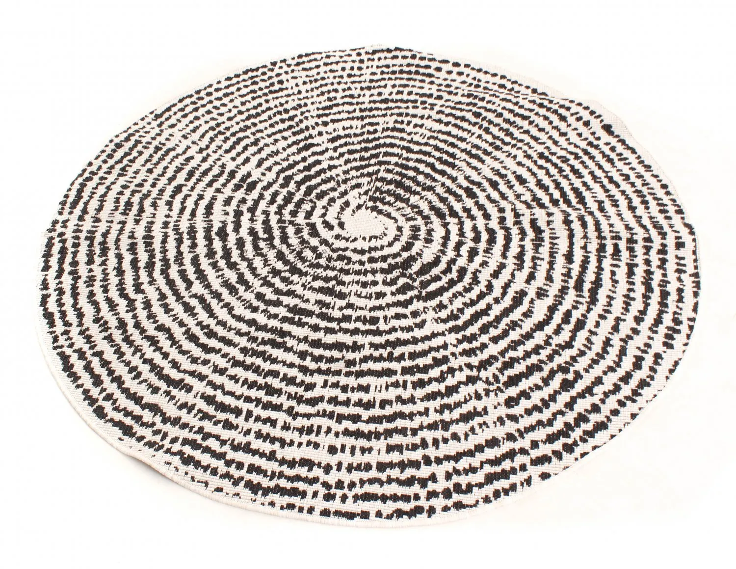 Rond vloerkleed - Brussels Swirl (zwart)
