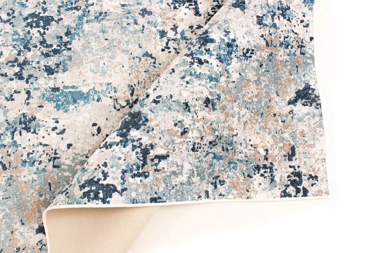 Rond vloerkleed - Hiboun (blauw)