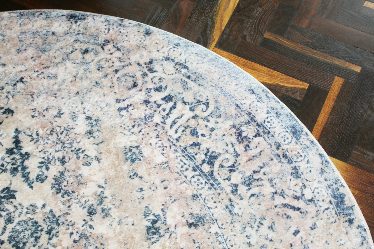 Rond vloerkleed - Denizli (blauw)
